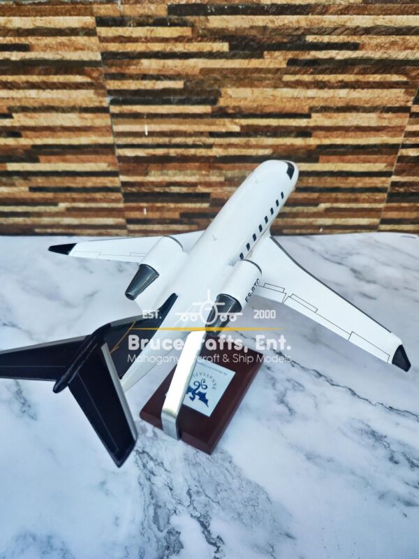 Model of Bombardier Challenger 605 with detailed craftsmanship.